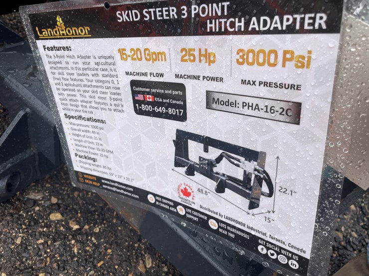 #1462-•-unused,-landhonor-skidsteer-3-point-hitch-adapter-image-8