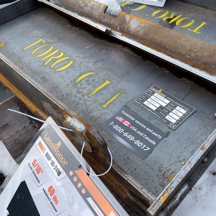 #1461 • Unused, Landhonor Mini Skidsteer Mount Plate - Heavy Gauge