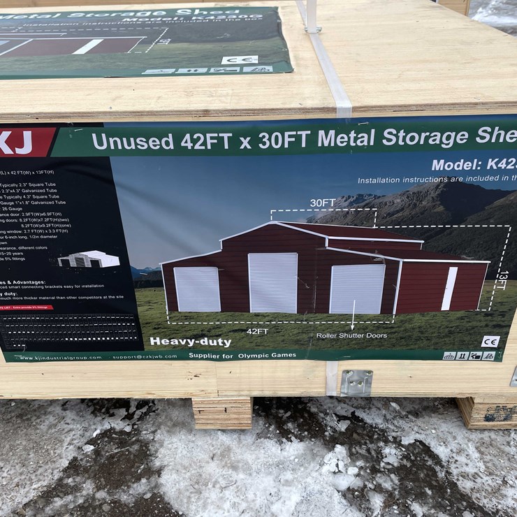 #2007 • Unused 42' x 30' Metal Storage Shed (O12)