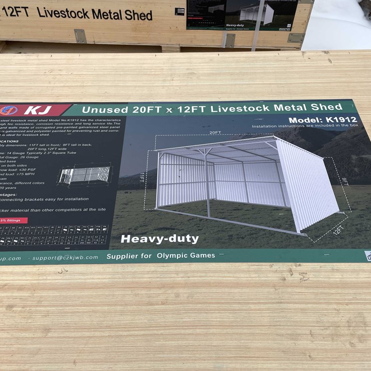 #4054 • 20' x 12' Livestock Metal Shed (O12)