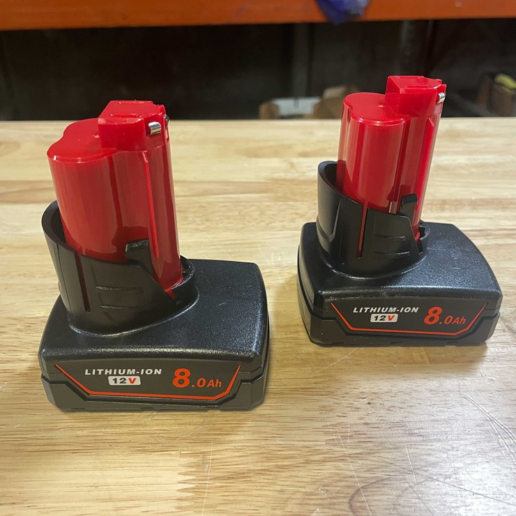 #2043 • (2) Milwaukee Compatible 12V 8.0ah Batteries (PR11)