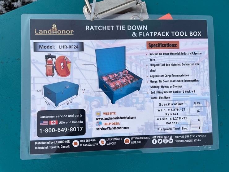 #1464-•-unused,-landhonor-ratchet-tie-down-&-flat-pack-tool-box-image-4