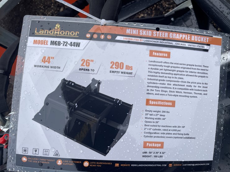 #1165-•-unused,-landhonor-mini-skidsteer-grapple-bucket-image-3