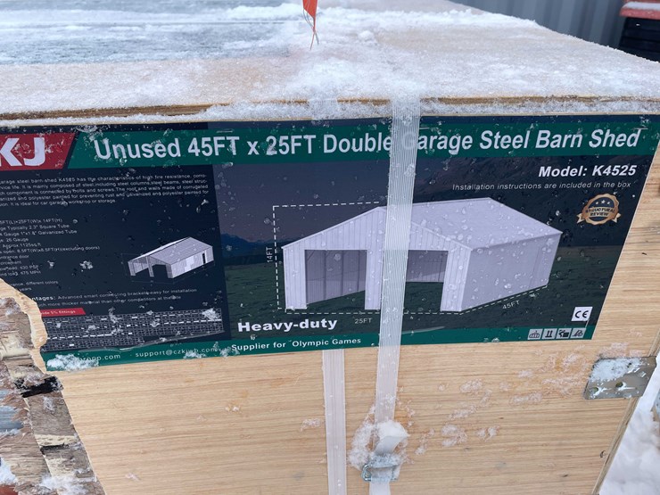 #4018-•-45'-x-25'-double-garage-steel-barn-shed-(o10)-image-1