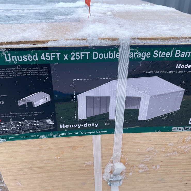 #4018 • 45' x 25' Double Garage Steel Barn Shed (O10)