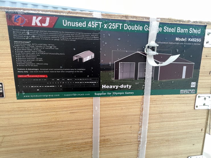 #4017-•-45'-l-x-25'-w-double-garage-steel-barn-shed-(o10)-image-1
