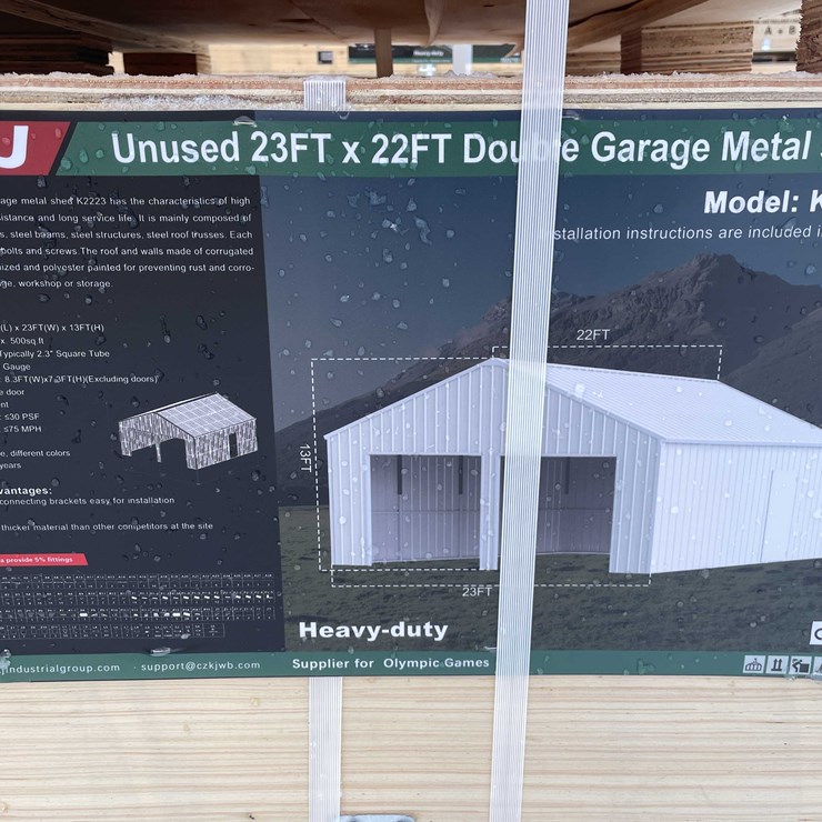 #4025 • 23' x 22' Double Garage Metal Shed (O10)