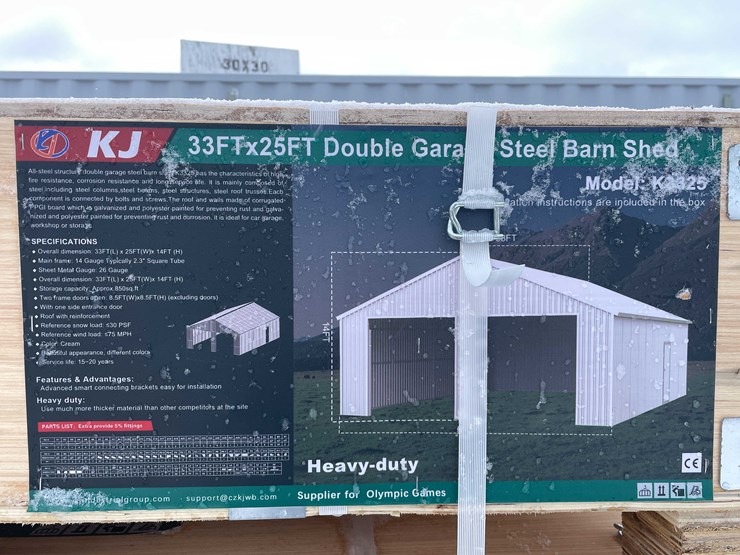 #4028-•-33'-x-25'-double-garage-steel-barn-(o10)-image-1