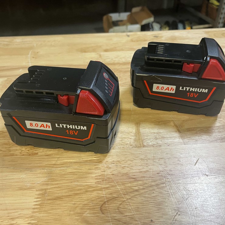 #2044 • (2) Milwaukee Compatible 18V 8.0ah Batteries (PR11)
