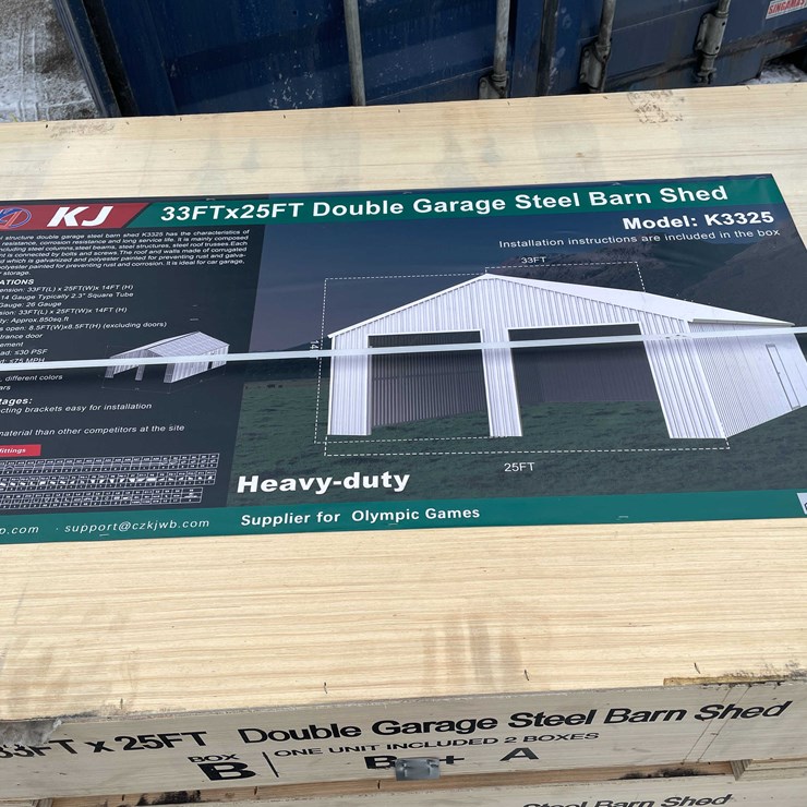 #2017 • 33' x 25' Double Garage Steel Barn (O12)