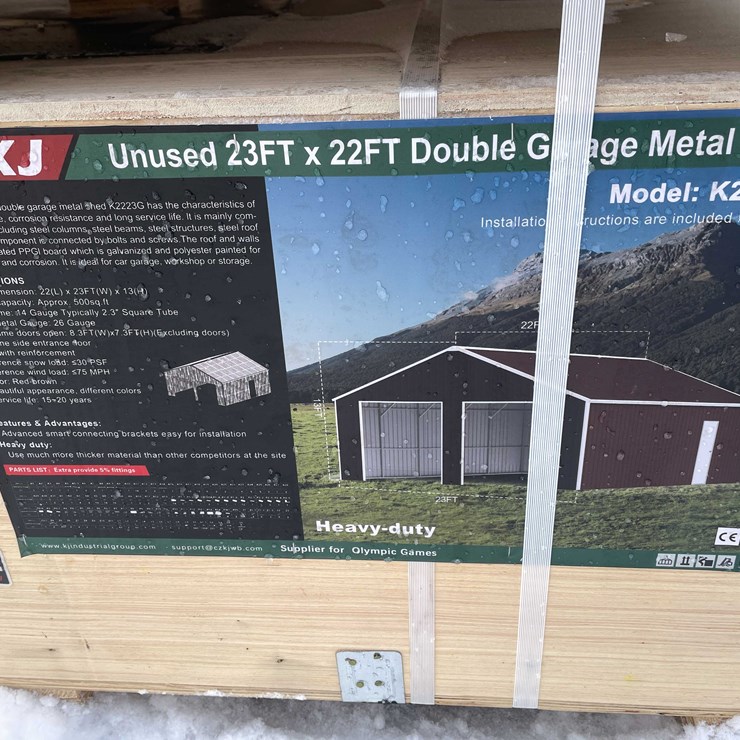 #4023 • 23' x 22' Double Garage Metal Shed (O10)