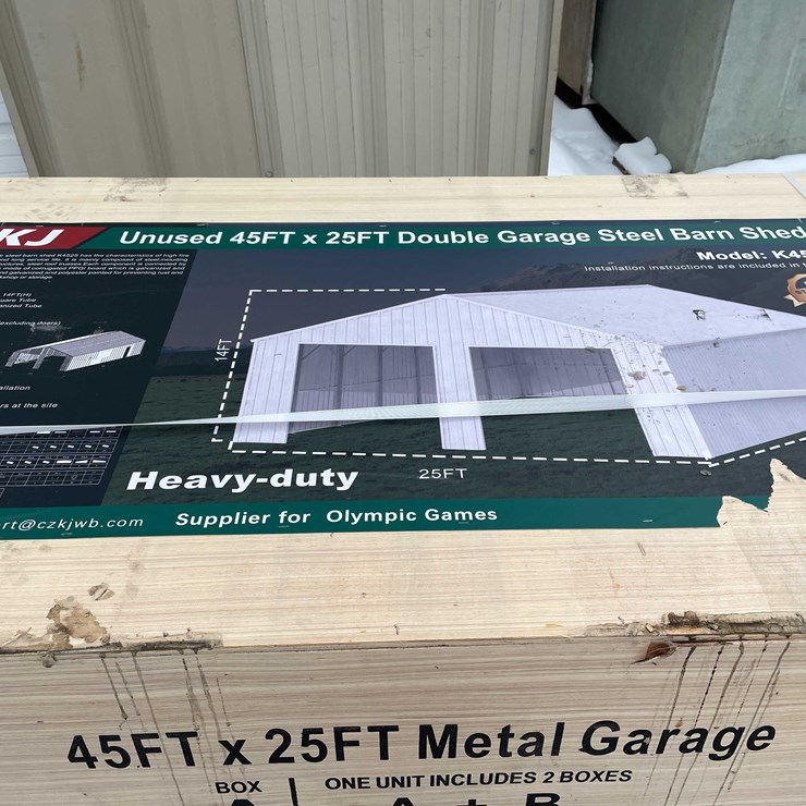 #2010 • 45' x 25' Double Garage Steel Barn Shed (O12)