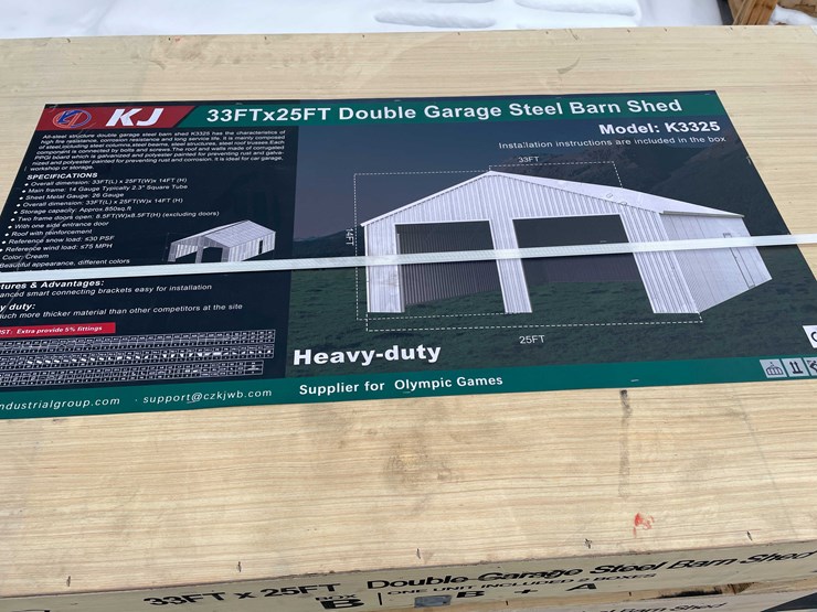 #2018-•-33'-x-25'-double-garage-steel-barn-(o12)-image-1