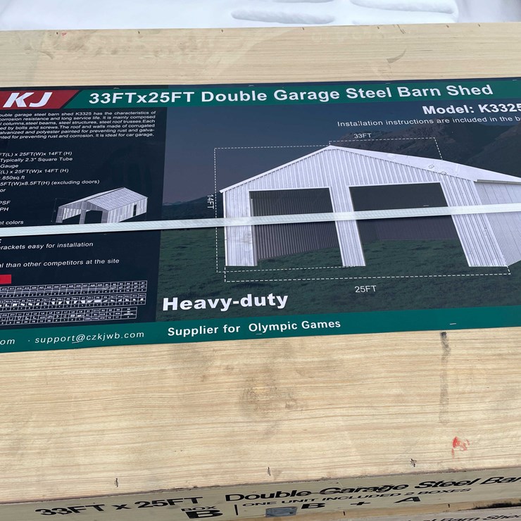 #2018 • 33' x 25' Double Garage Steel Barn (O12)