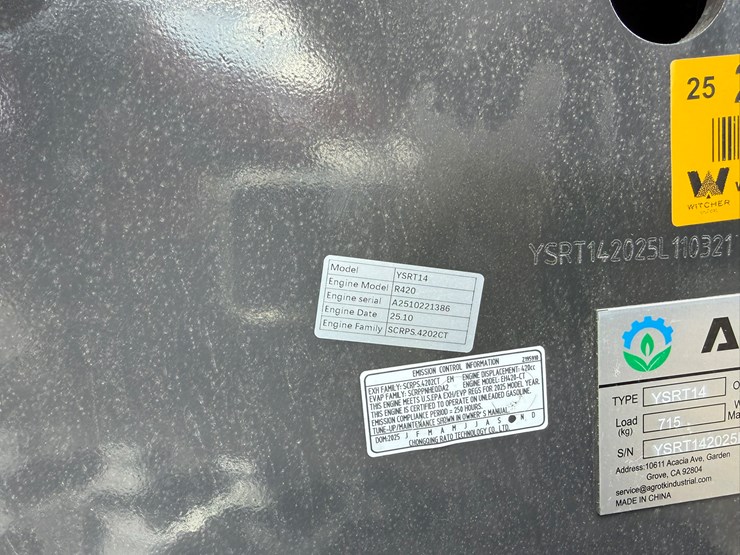 #22787-•-unused-agt-ysrt114-stand-on-tracked-loader-ysrt142025l110321-image-25