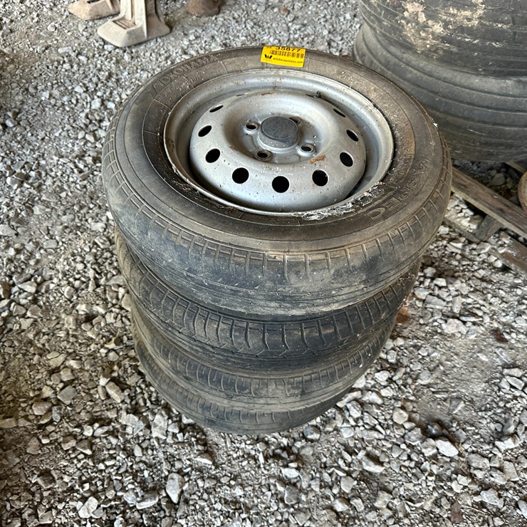 #35877 • Lot of (4) Yokohama 145/80R18 Tires & Rims