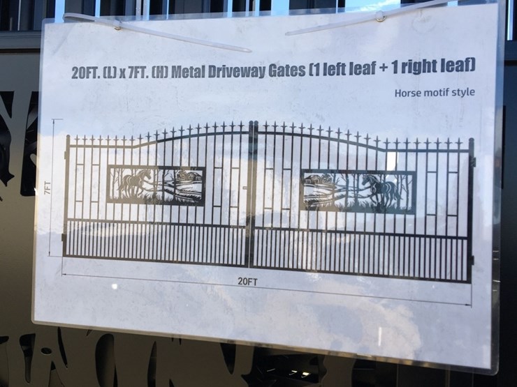 unused-20ft-bi-parting-wrought-iron-gate-w/horse-image-2