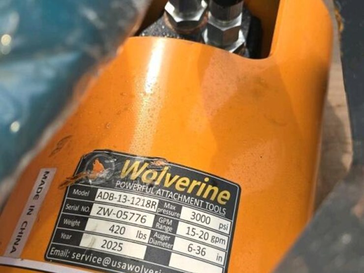 wolvering-auger,-s/n-zw-05776-w/-2-bits-for-skid-steer-image-5