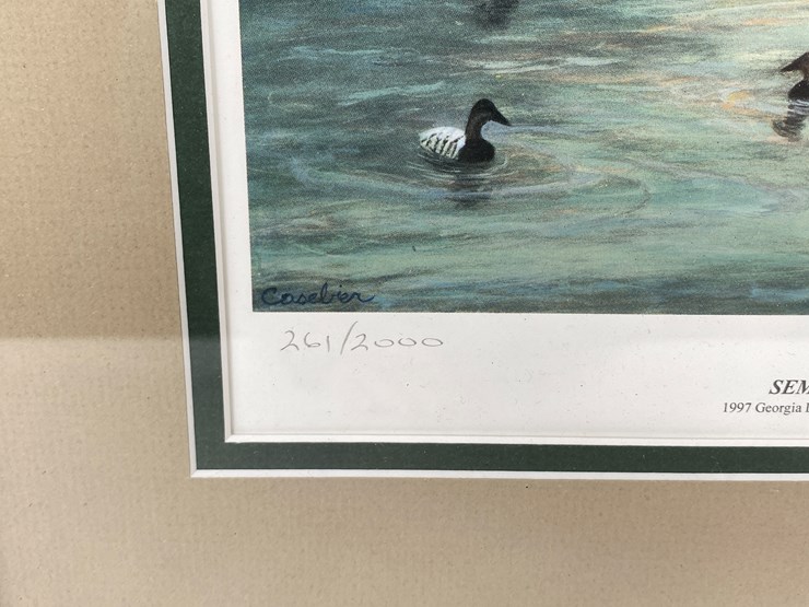 #62-•-#1045-•-"seminole-wind"-by-kerry-casebier.-framed-1997-georgia-ducks-unlimited-sponsor-signed-print-261/2000.-14"x16"-image-3