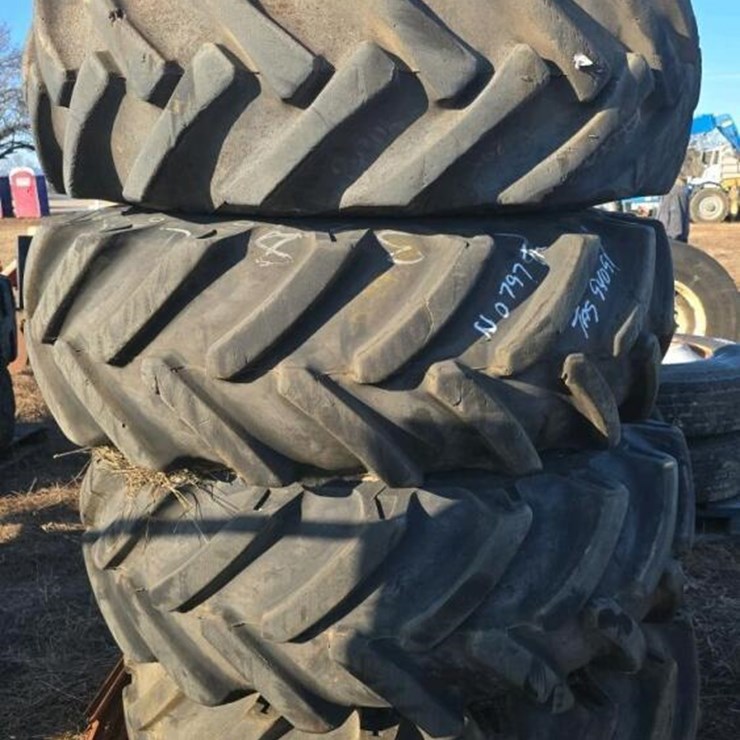 (4) 15.5/80/24 TRACTOR TIRES W/ RIMS