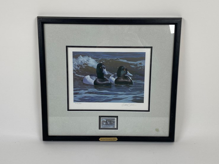 #63-•-#1046-•-2003-ducks-unlimited-signed-print-and-stamp-by-daniel-smith-2491/5000.-15"x17"-image-1