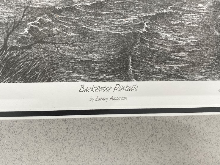 #58-•-#1043-•-"backwater-pintails"-by-barney-anderson.-framed-ducks-unlimited-signed-print-767/4750.-18"x20"-image-3
