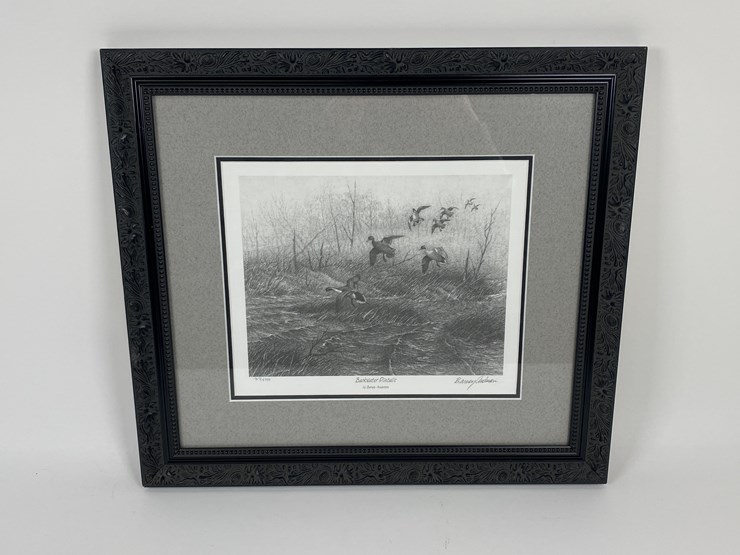 #58-•-#1043-•-"backwater-pintails"-by-barney-anderson.-framed-ducks-unlimited-signed-print-767/4750.-18"x20"-image-1