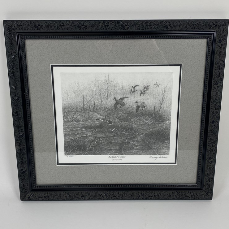 #58 • #1043 • "Backwater Pintails" by Barney Anderson. Framed Ducks Unlimited Signed Print 767/4750. 18"x20"