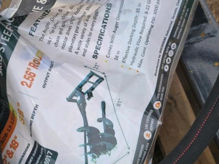 wolvering-auger,-s/n-zw-05776-w/-2-bits-for-skid-steer-image-6
