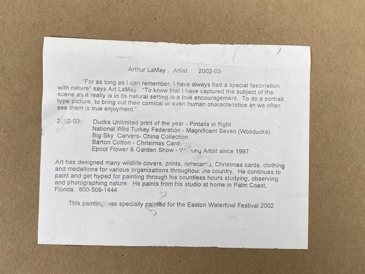 #66-•-#1047-•-2002-eastern-waterfowl-festival-framed-signed-print-by-arthur-lamay-360/5000.-16"x22"-image-7