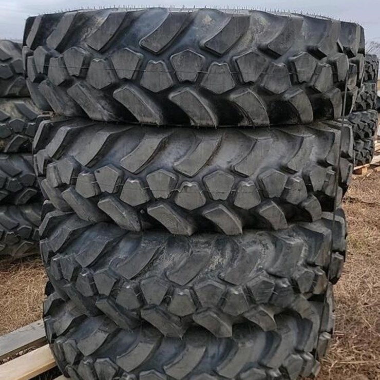 (4) 13.00X24 FOAM-FILLED FORKLIFT TIRES W/ RIMS