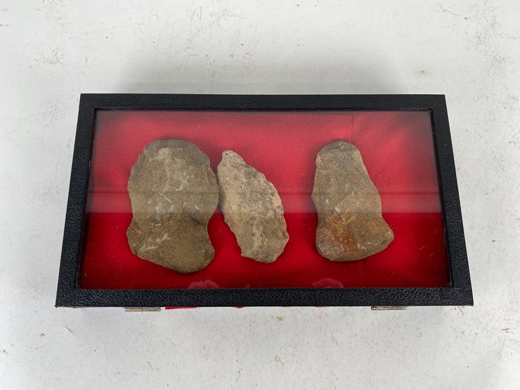 #93-•-#5158-•-(3)-framed-native-american-celts-and-adz-image-1