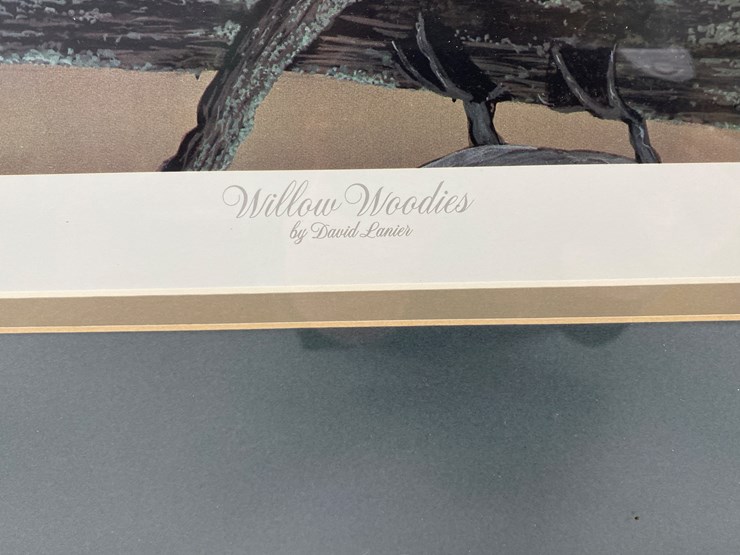 #19-•-#1042-•-"willow-woodies"-by-david-lanier.-framed-signed-print-32/550.-33"x41"-image-3