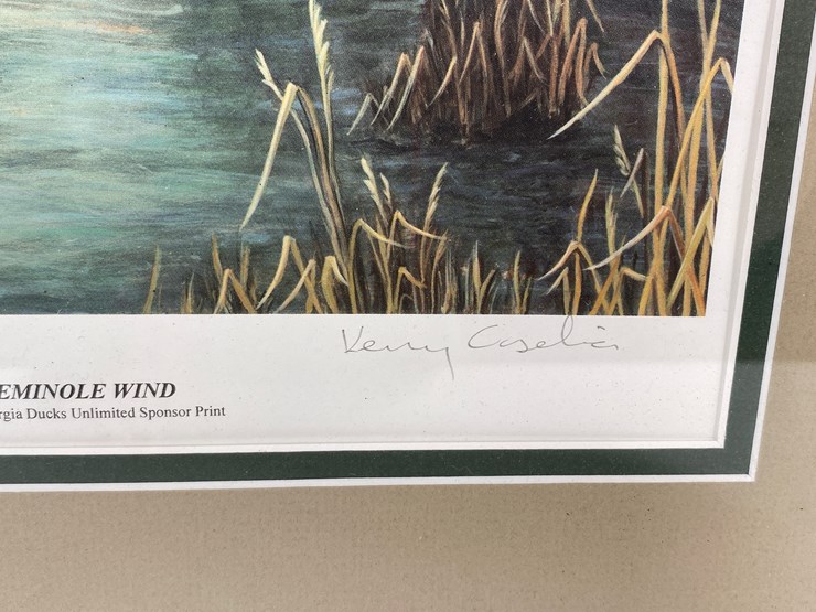 #62-•-#1045-•-"seminole-wind"-by-kerry-casebier.-framed-1997-georgia-ducks-unlimited-sponsor-signed-print-261/2000.-14"x16"-image-5