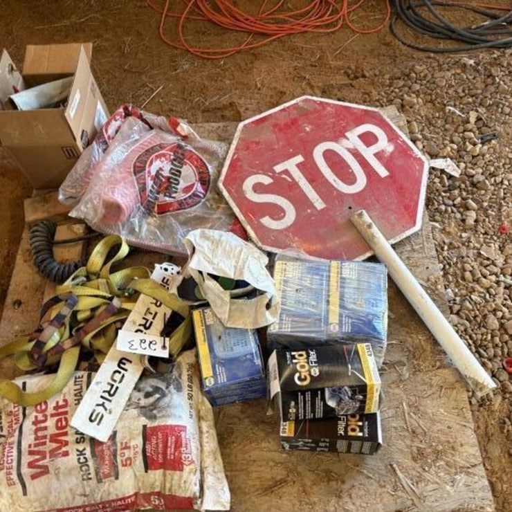 Stop/slow sign. Air hoses, Headlights etc