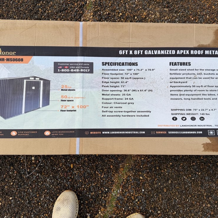 #7970 • 6" X 8' Metal Shed