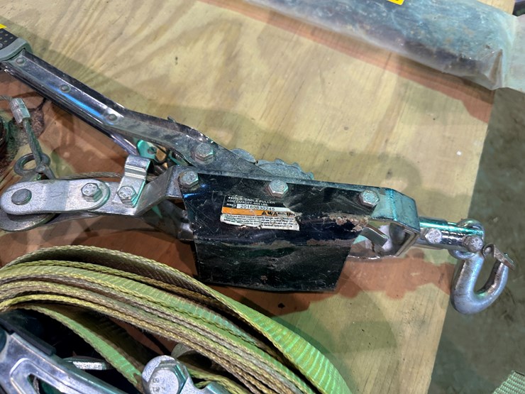 #35627-•-lot-of-(2)-ratchet-straps-&-binder-(1)-come-a-long-image-5