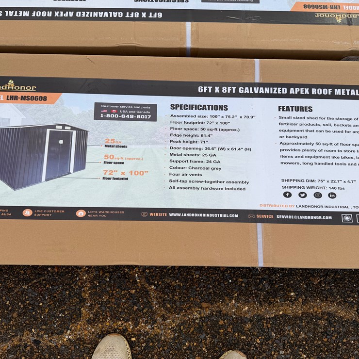 #7967 • 6" X 8' Metal Shed