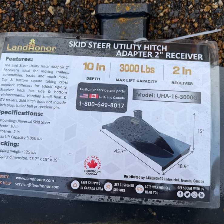 #7918 • Skid Steer Utility Hitch w/ 2" Receiver