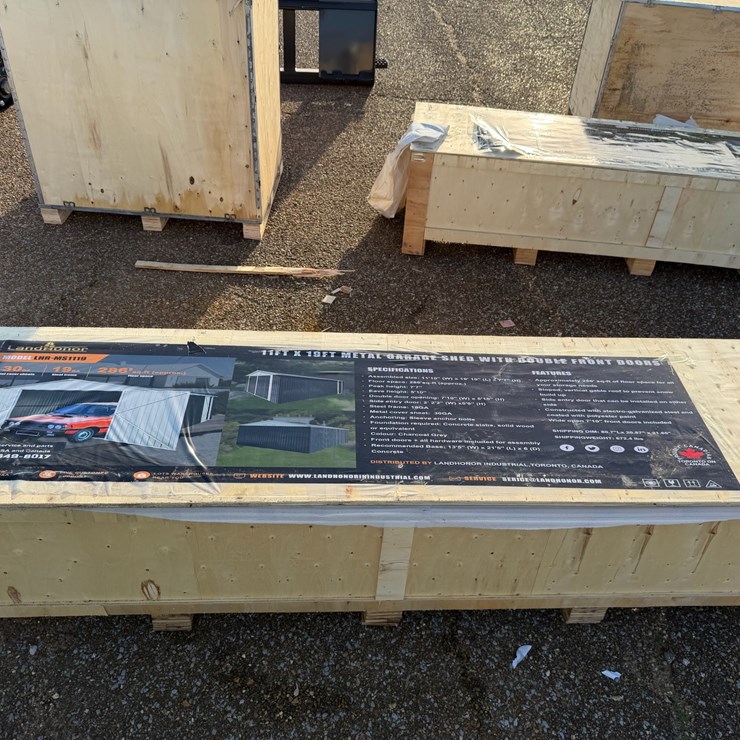 #7875 • 11' X 19' Garage Shed w/ Double Sliding Doors