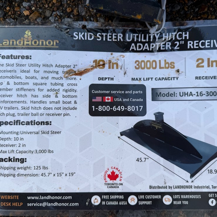 #7919 • Skid Steer Utility Hitch w/ 2" Receiver