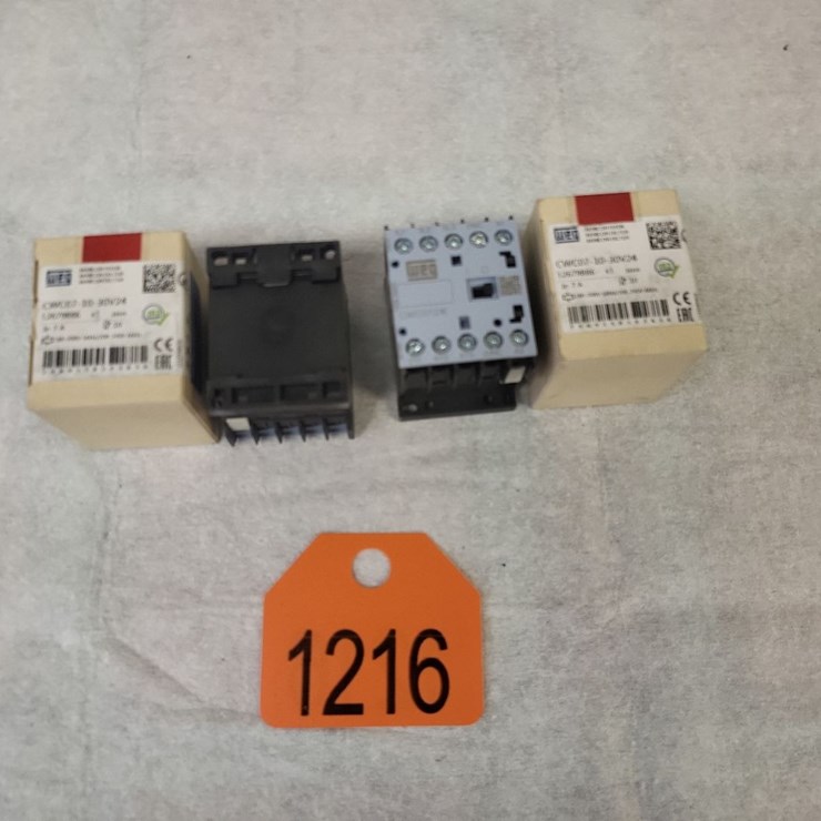 (4) Mini - Contactors 7 AMP 3 Pole w/1 Auxiliary Contact - Tag #1216