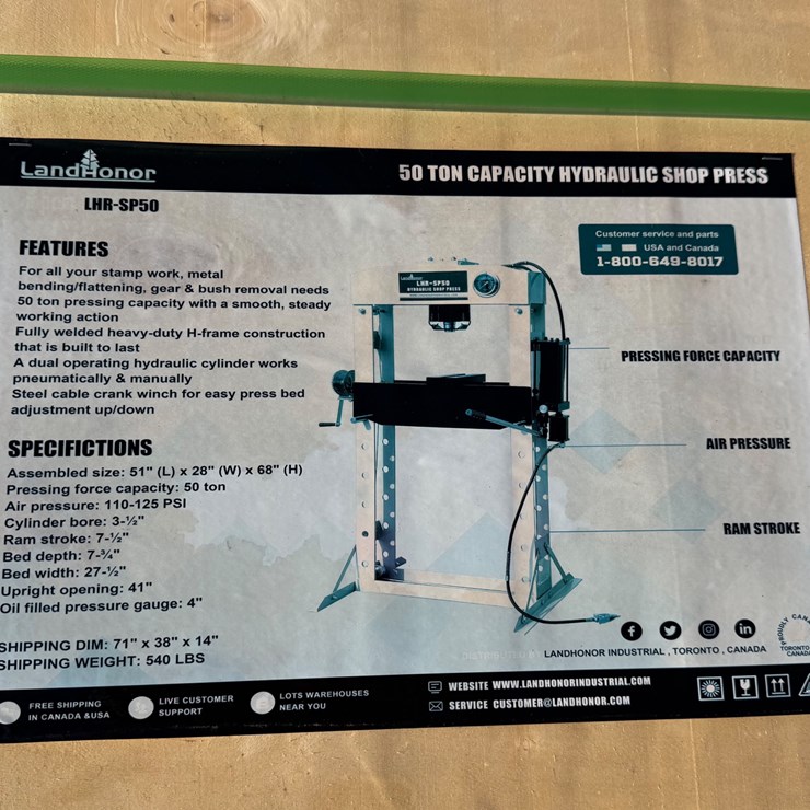 #7810 • 50 Ton Hydraulic Press