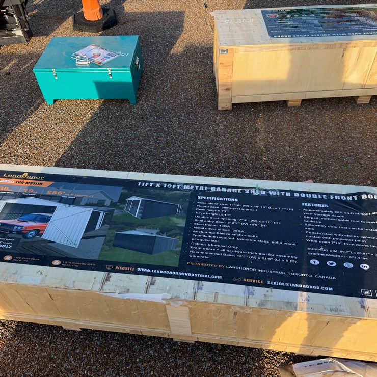 #7874 • 11' X 19' Garage Shed w/ Double Sliding Doors