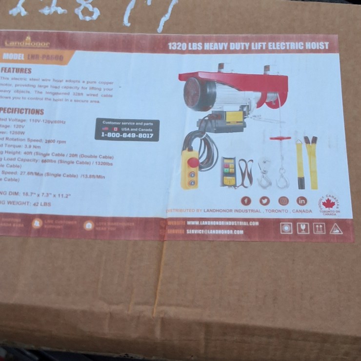 #318 • OVERHEAD ELECTRIC HOIST, UNUSED