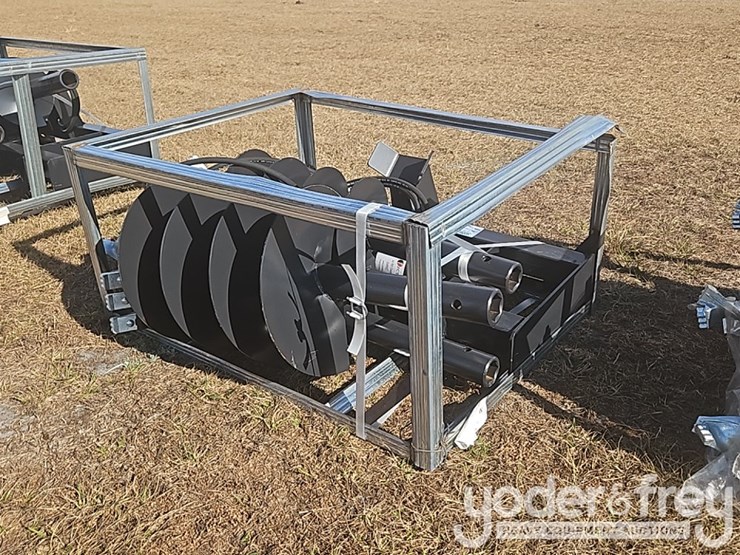unused-jct-hydraulic-auger-drive-c/w-quick-attach-bits,-9",-12",-18",-special-alloy-bits-to-suit-skidsteer-image-3