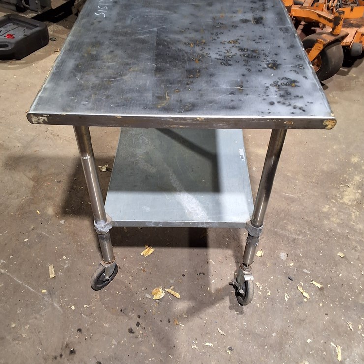 #330 • ROLLING STAINLESS PREP TABLE