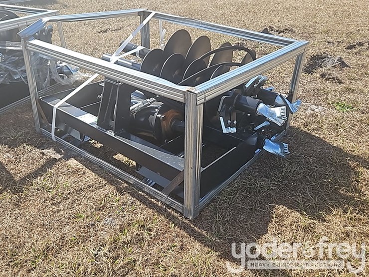 unused-jct-hydraulic-auger-drive-c/w-quick-attach-bits,-9",-12",-18",-special-alloy-bits-to-suit-skidsteer-image-1