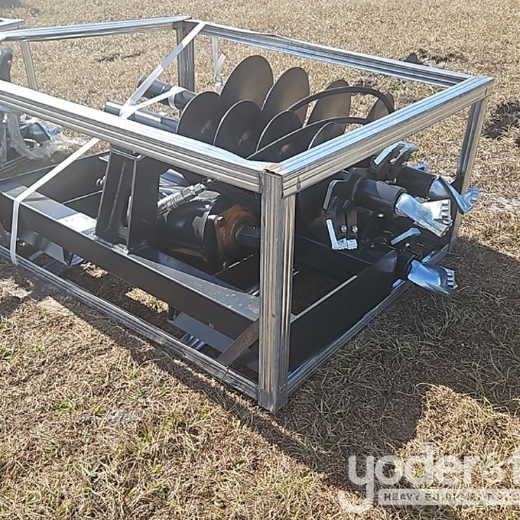 Unused JCT Hydraulic Auger Drive c/w Quick Attach Bits, 9", 12", 18", Special Alloy Bits to suit Skidsteer