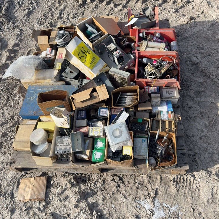 Assortment of hardware, breakers, and misc